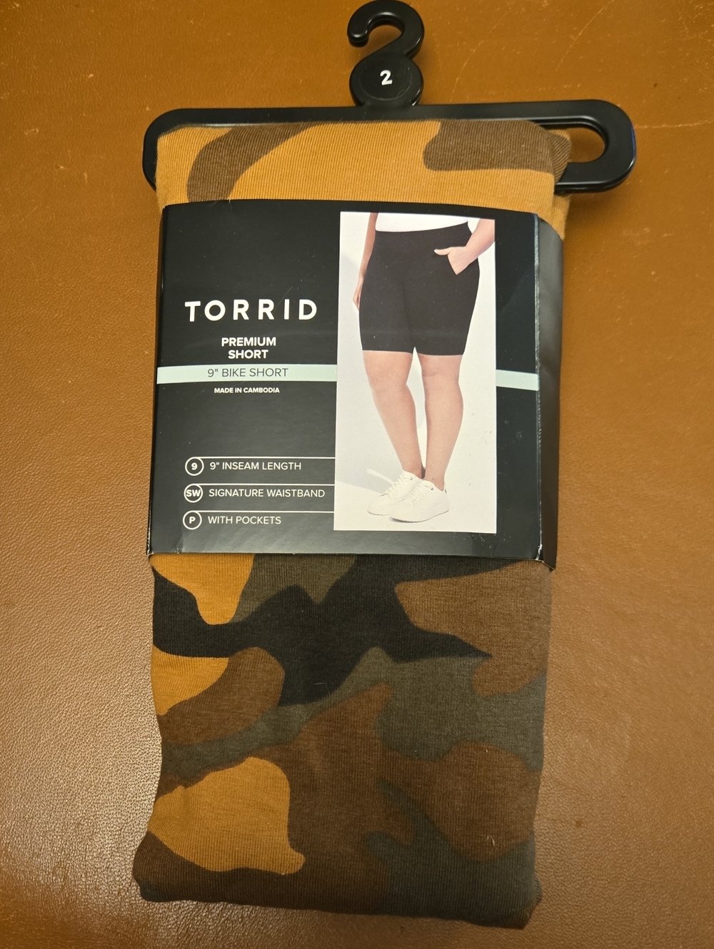Torrid Camo Cadet 9" Bike Shorts With Pockets in Size 2 Discontinued Pattern